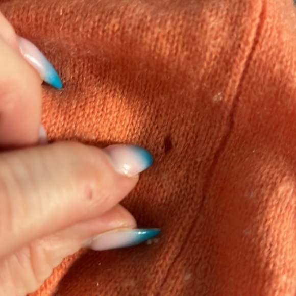 Christopher Fischer Cashmere Sweater V-neck Peach Long Sleeves Size XL - Picture 9 of 10